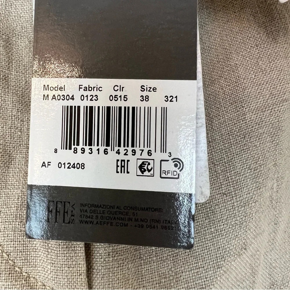 Alberta Ferretti High Waist Wide Leg Linen Pants Beige Oatmeal IT 38 US 2 NWT - Picture 9 of 10